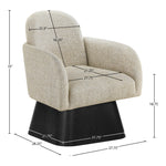 Marlowe Linen Textured Fabric Upholstered Swivel Accent Chair in Beige