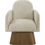 Marlowe Linen Textured Fabric Upholstered Swivel Accent Chair in Beige