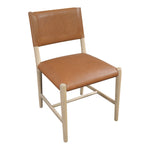 Andie Vegan Leather Upholstered Dining Chair in Cognac