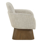 Marlowe Linen Textured Fabric Upholstered Swivel Accent Chair in Beige