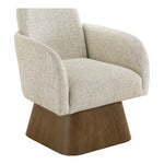 Marlowe Linen Textured Fabric Upholstered Swivel Accent Chair in Beige