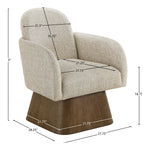 Marlowe Linen Textured Fabric Upholstered Swivel Accent Chair in Beige
