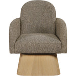 Marlowe Linen Textured Fabric Upholstered Swivel Accent Chair in Brown