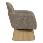 Marlowe Linen Textured Fabric Upholstered Swivel Accent Chair in Brown
