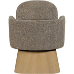Marlowe Linen Textured Fabric Upholstered Swivel Accent Chair in Brown