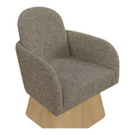 Marlowe Linen Textured Fabric Upholstered Swivel Accent Chair in Brown
