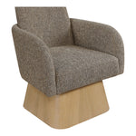 Marlowe Linen Textured Fabric Upholstered Swivel Accent Chair in Brown