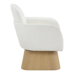 Marlowe Linen Textured Fabric Upholstered Swivel Accent Chair in Cream