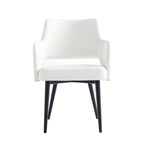 Tremont Vegan Leather Metal Armchair in White
