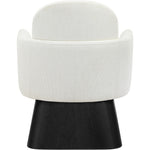 Marlowe Linen Textured Fabric Upholstered Swivel Accent Chair in Cream
