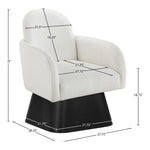 Marlowe Linen Textured Fabric Upholstered Swivel Accent Chair in Cream