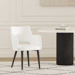 Tremont Vegan Leather Metal Armchair in White