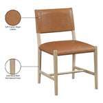 Andie Vegan Leather Upholstered Dining Chair in Cognac