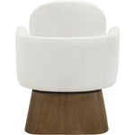 Marlowe Linen Textured Fabric Upholstered Swivel Accent Chair in Cream