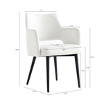 Tremont Vegan Leather Metal Armchair in White