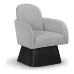 Marlowe Linen Textured Fabric Upholstered Swivel Accent Chair in Grey