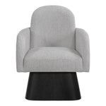 Marlowe Linen Textured Fabric Upholstered Swivel Accent Chair in Grey
