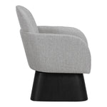 Marlowe Linen Textured Fabric Upholstered Swivel Accent Chair in Grey