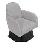 Marlowe Linen Textured Fabric Upholstered Swivel Accent Chair in Grey