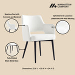 Tremont Vegan Leather Metal Armchair in White