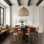 Andie Vegan Leather Upholstered Dining Chair in Cognac