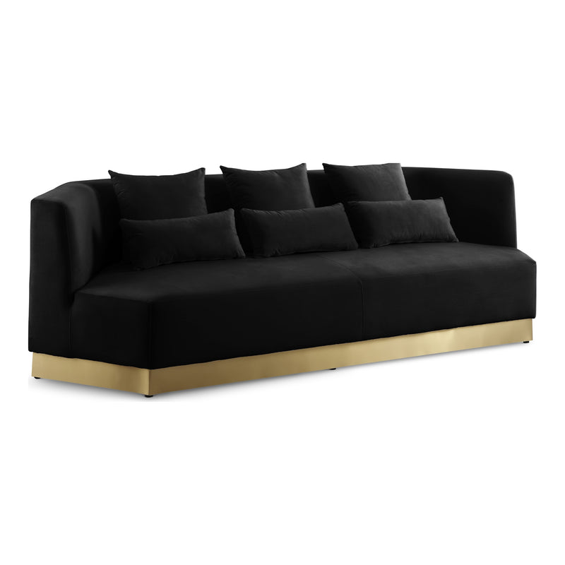 Marquis 93" Velvet Upholstered Sofa in Black