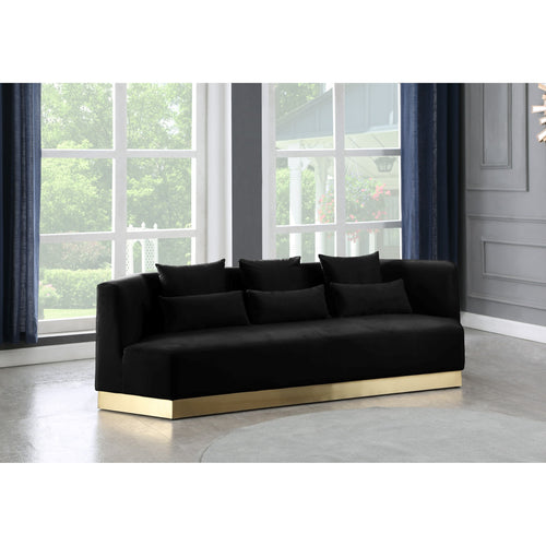 Marquis 93" Velvet Upholstered Sofa in Black