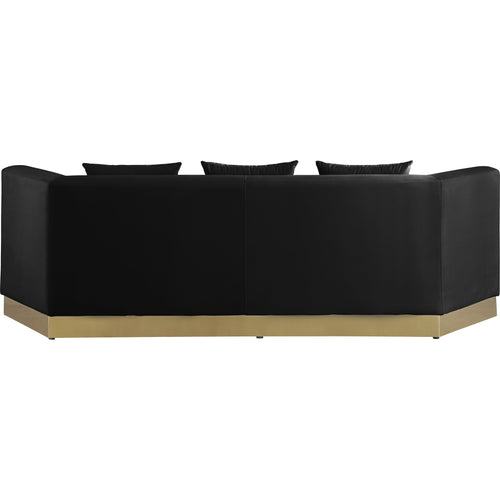 Marquis 93" Velvet Upholstered Sofa in Black
