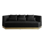 Marquis 93" Velvet Upholstered Sofa in Black