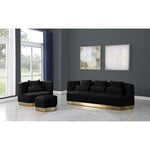 Marquis 93" Velvet Upholstered Sofa in Black