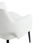 Tremont Vegan Leather Metal Armchair in White