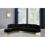 Marquis 93" Velvet Upholstered Sofa in Black
