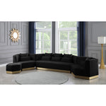 Marquis 93" Velvet Upholstered Sofa in Black