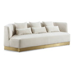 Marquis 93" Velvet Upholstered Sofa in Cream