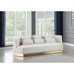 Marquis 93" Velvet Upholstered Sofa in Cream