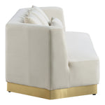 Marquis 93" Velvet Upholstered Sofa in Cream