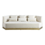 Marquis 93" Velvet Upholstered Sofa in Cream