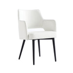 Tremont Vegan Leather Metal Armchair in White