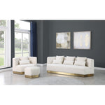 Marquis 93" Velvet Upholstered Sofa in Cream