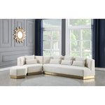 Marquis 93" Velvet Upholstered Sofa in Cream