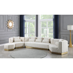 Marquis 93" Velvet Upholstered Sofa in Cream