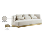 Marquis 93" Velvet Upholstered Sofa in Cream