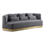 Marquis 93" Velvet Upholstered Sofa in Grey