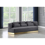 Marquis 93" Velvet Upholstered Sofa in Grey