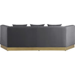 Marquis 93" Velvet Upholstered Sofa in Grey