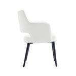 Tremont Vegan Leather Metal Armchair in White