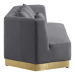 Marquis 93" Velvet Upholstered Sofa in Grey