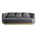Marquis 93" Velvet Upholstered Sofa in Grey