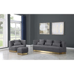 Marquis 93" Velvet Upholstered Sofa in Grey