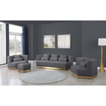 Marquis 93" Velvet Upholstered Sofa in Grey